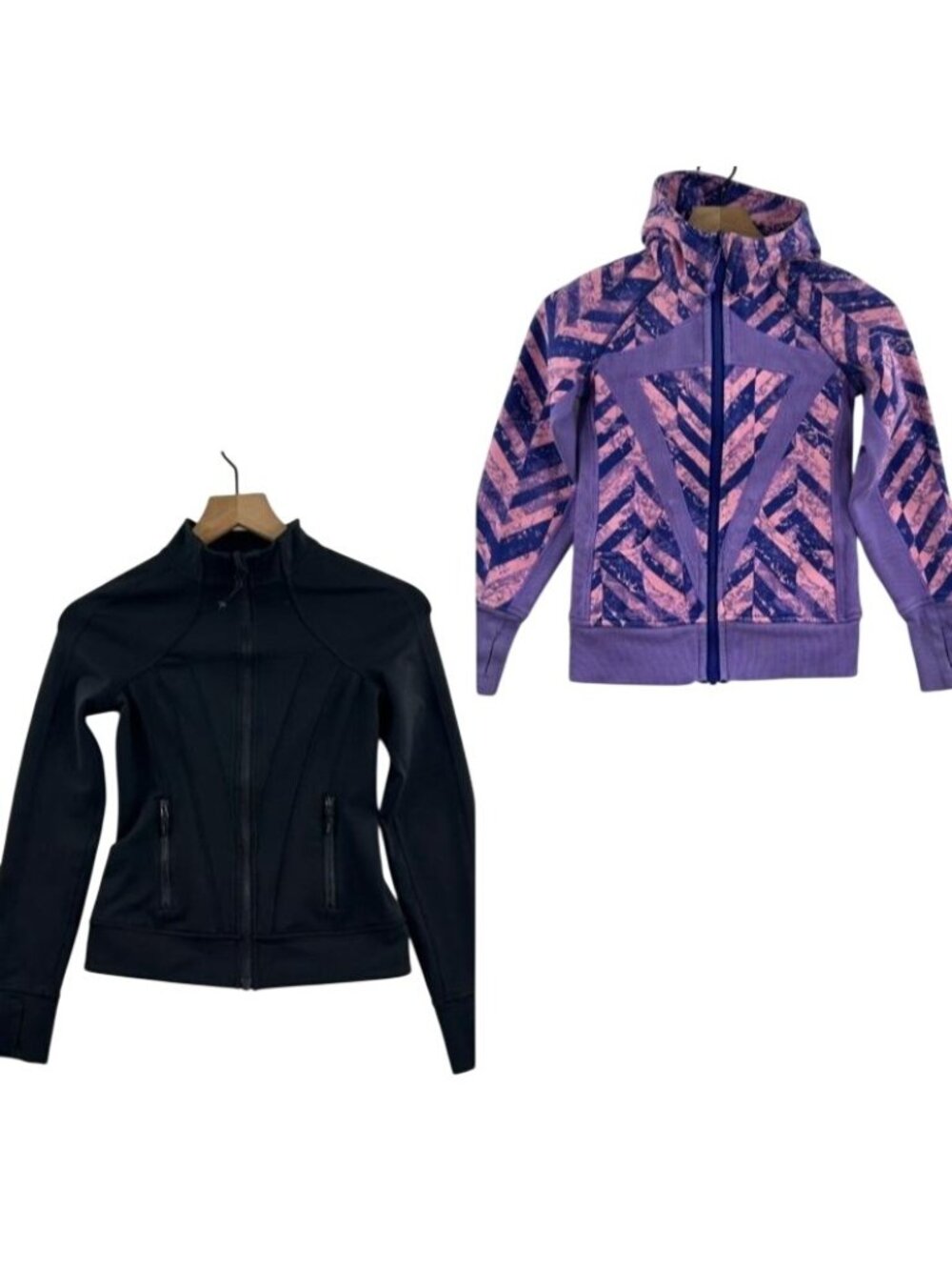Ivivva by Lululemon Track Jacket Lot Girls Size 10 Black/Purple Full Zip Stretch